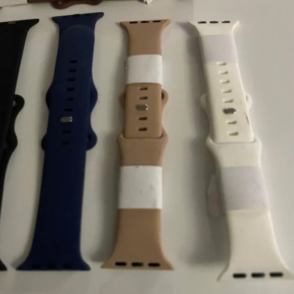 Lot of 7 Assorted Silicone Apple Watch Bands Used #41